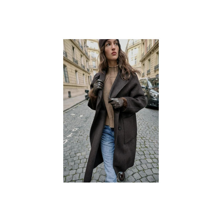 ДЛИННОЕ ДВУБОРТНОЕ ПАЛЬТО ИЗ ШЕРСТИ