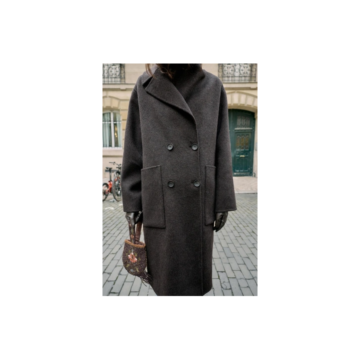 ДЛИННОЕ ДВУБОРТНОЕ ПАЛЬТО ИЗ ШЕРСТИ