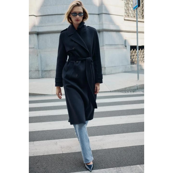 ПАЛЬТО ИЗ ШЕРСТИ С ПОЯСОМ