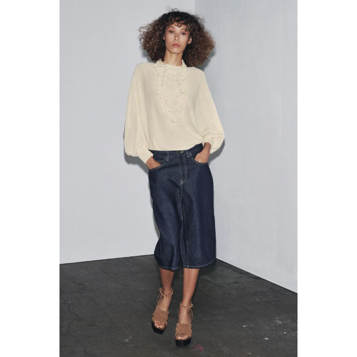 ДЛИННЫЕ ДЖИНСОВЫЕ ШОРТЫ-БЕРМУДЫ — ZW COLLECTION