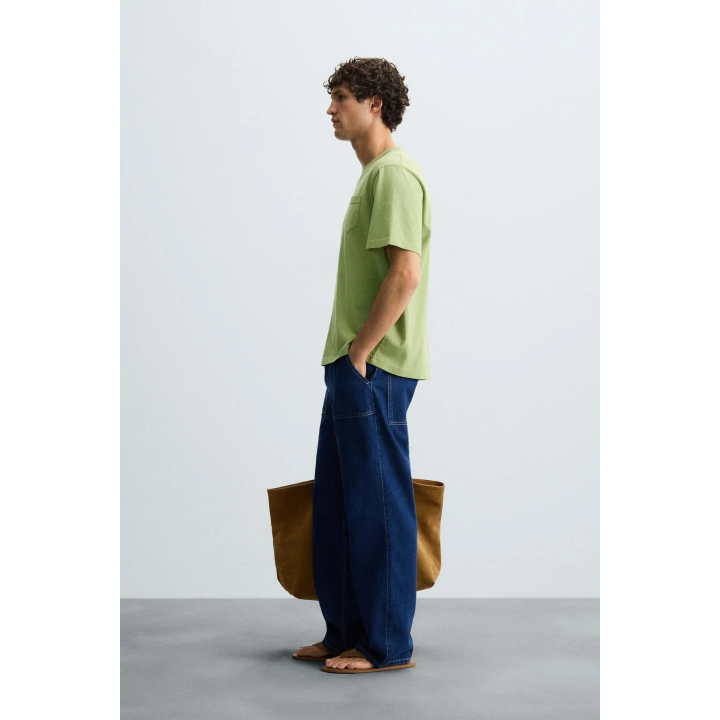 ФУТБОЛКА С КАРМАНОМ И ЭФФЕКТОМ СТИРКИ