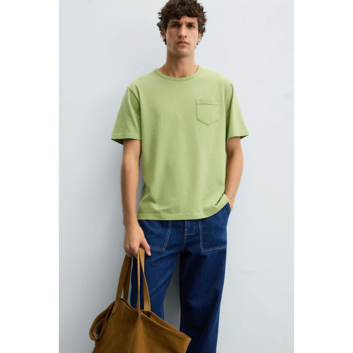 ФУТБОЛКА С КАРМАНОМ И ЭФФЕКТОМ СТИРКИ