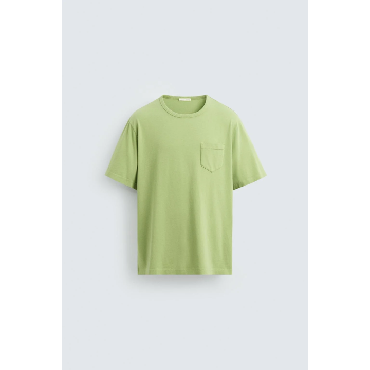 ФУТБОЛКА С КАРМАНОМ И ЭФФЕКТОМ СТИРКИ