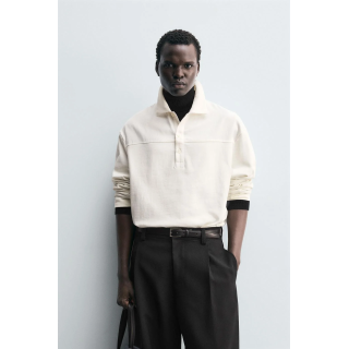 Рубашка поло прямого кроя с текстурой