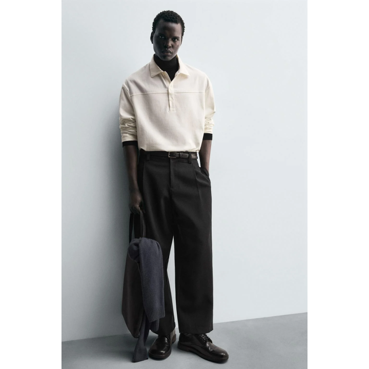 Рубашка поло прямого кроя с текстурой