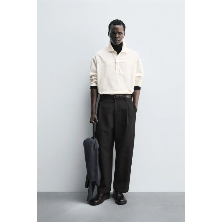 Рубашка поло прямого кроя с текстурой