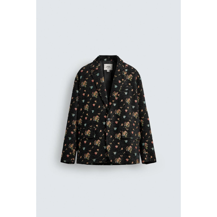 Модный жакет с цветочным жаккардовым узором