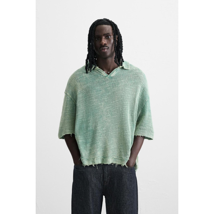 ТРИКОТАЖНОЕ ПОЛО С ЭФФЕКТОМ СТИРКИ