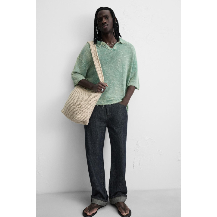 ТРИКОТАЖНОЕ ПОЛО С ЭФФЕКТОМ СТИРКИ