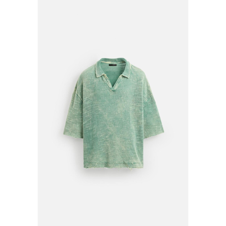 ТРИКОТАЖНОЕ ПОЛО С ЭФФЕКТОМ СТИРКИ