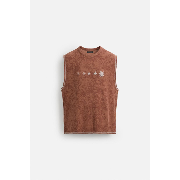 ТРИКОТАЖНАЯ МАЙКА С ЭФФЕКТОМ ПОТЕРТОСТИ