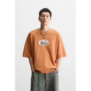 Футболка вязаная с принтом в морском стиле