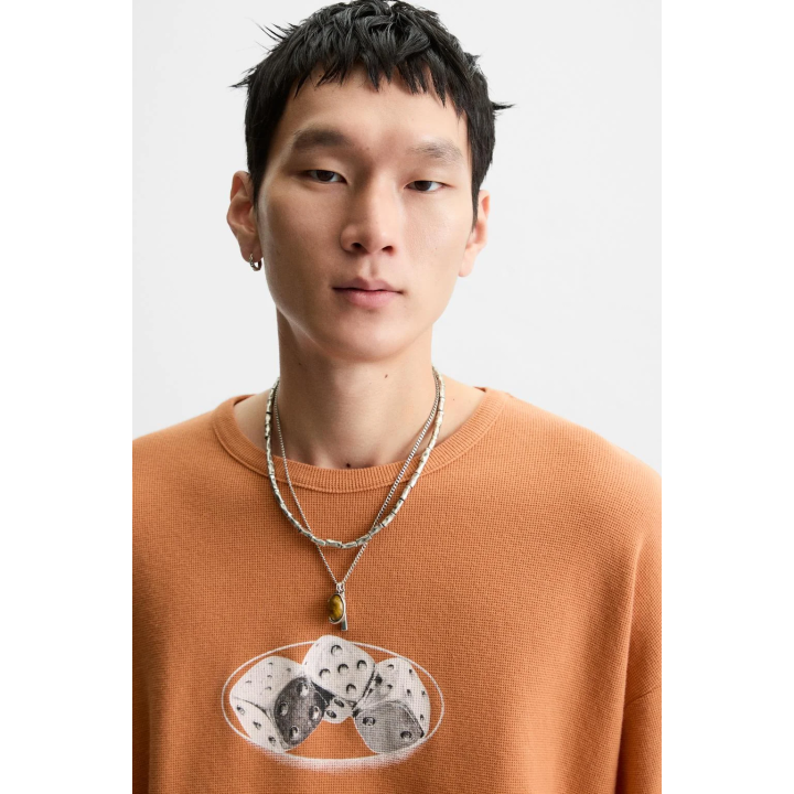 Футболка вязаная с принтом в морском стиле