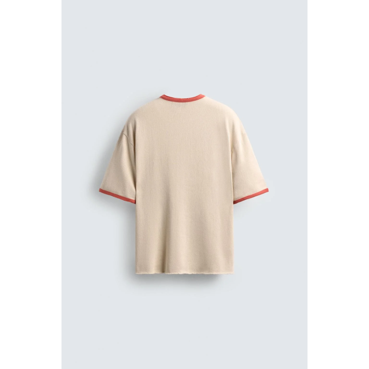 ТРИКОТАЖНАЯ ФУТБОЛКА С ВЫСТИРАННЫМ ПРИНТОМ