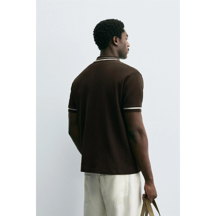 ПОЛО В РУБЧИК С КОНТРАСТНОЙ ОТДЕЛКОЙ