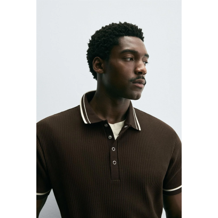 ПОЛО В РУБЧИК С КОНТРАСТНОЙ ОТДЕЛКОЙ