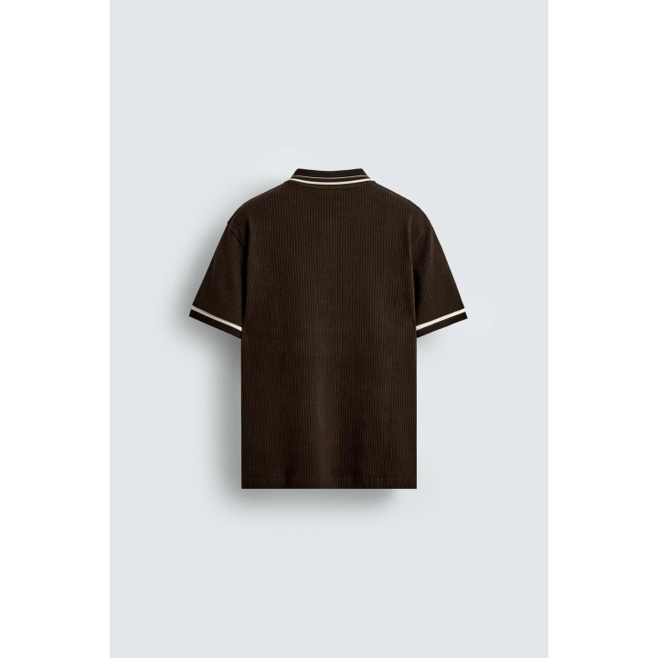 ПОЛО В РУБЧИК С КОНТРАСТНОЙ ОТДЕЛКОЙ