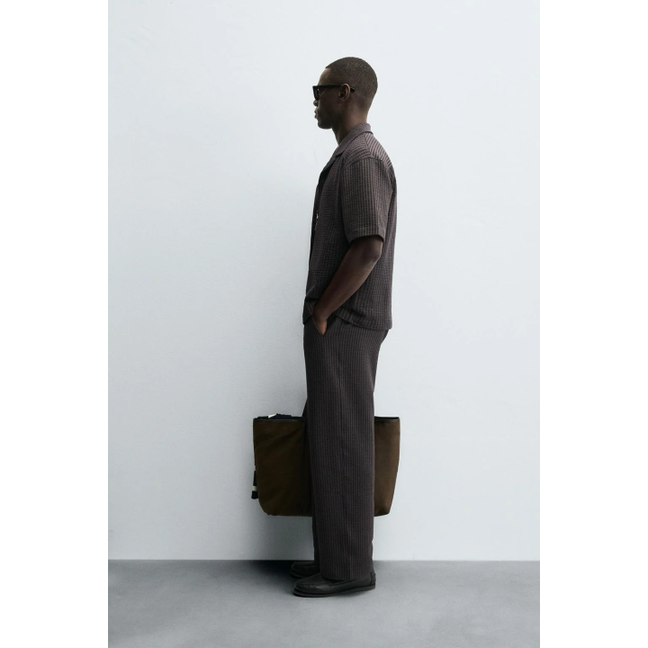 БРЮКИ ИЗ ЖАТОГО ХЛОПКА В ПОЛОСКУ COMFORT