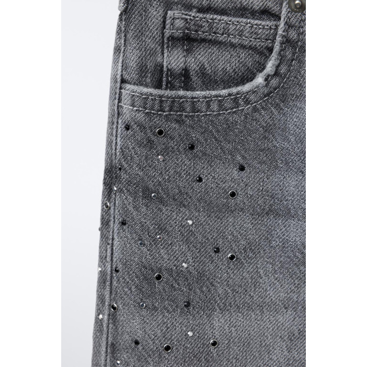 ДЖИНСЫ WIDE LEG СО СТРАЗАМИ