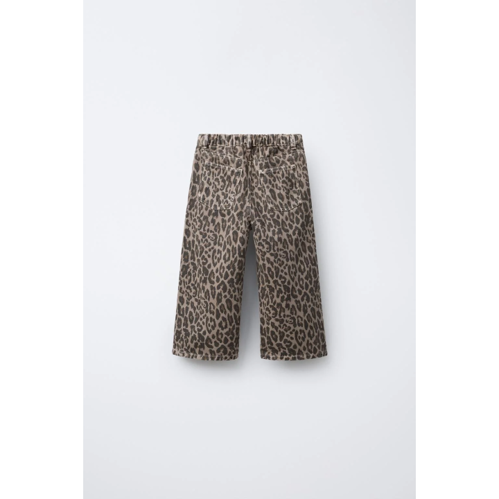 БРЮКИ ИЗ САРЖИ С АНИМАЛИСТИЧЕСКИМ ПРИНТОМ