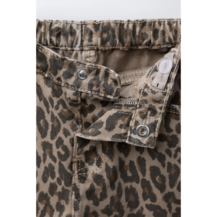 БРЮКИ ИЗ САРЖИ С АНИМАЛИСТИЧЕСКИМ ПРИНТОМ