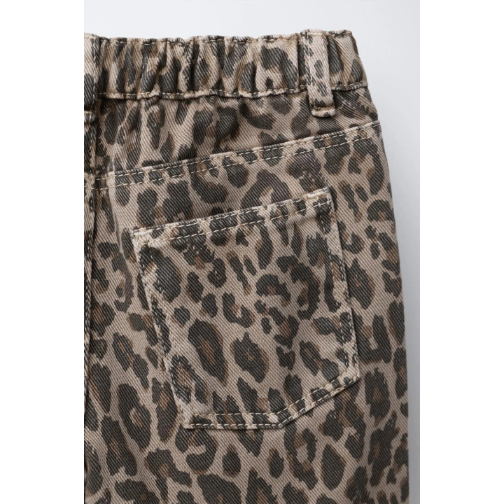 БРЮКИ ИЗ САРЖИ С АНИМАЛИСТИЧЕСКИМ ПРИНТОМ