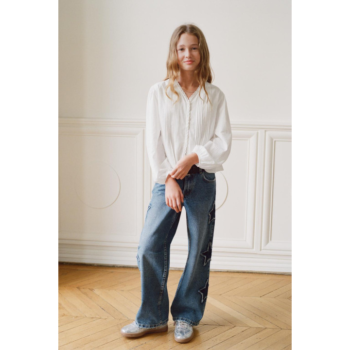 ДЖИНСЫ WIDE LEG С ЛОСКУТНЫМИ ЗВЕЗДАМИ