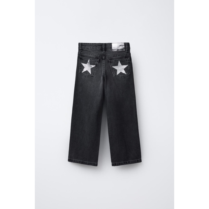 ДЖИНСЫ WIDE LEG СО ЗВЕЗДАМИ