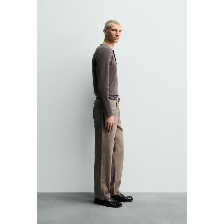 Футболка с воротником-стойкой из хлопка и конопли