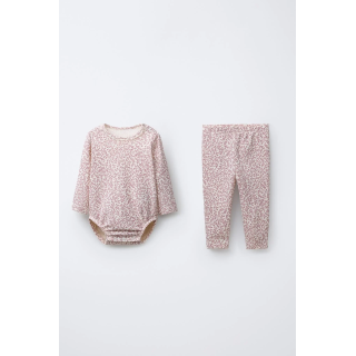 КОМПЛЕКТ ИЗ БОДИ И ЛЕГИНСОВ С ЦВЕТОЧНЫМ ПРИНТОМ