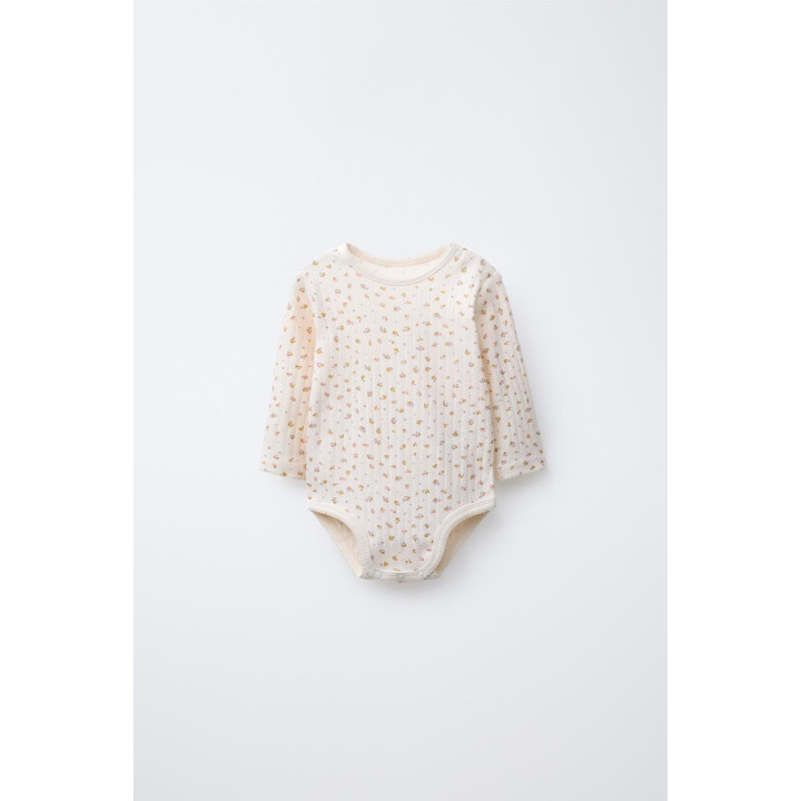 КОМПЛЕКТ, КУРТКА, БОДИ И ЛЕГГИНСЫ С ЦВЕТОЧНЫМ ПРИНТОМ