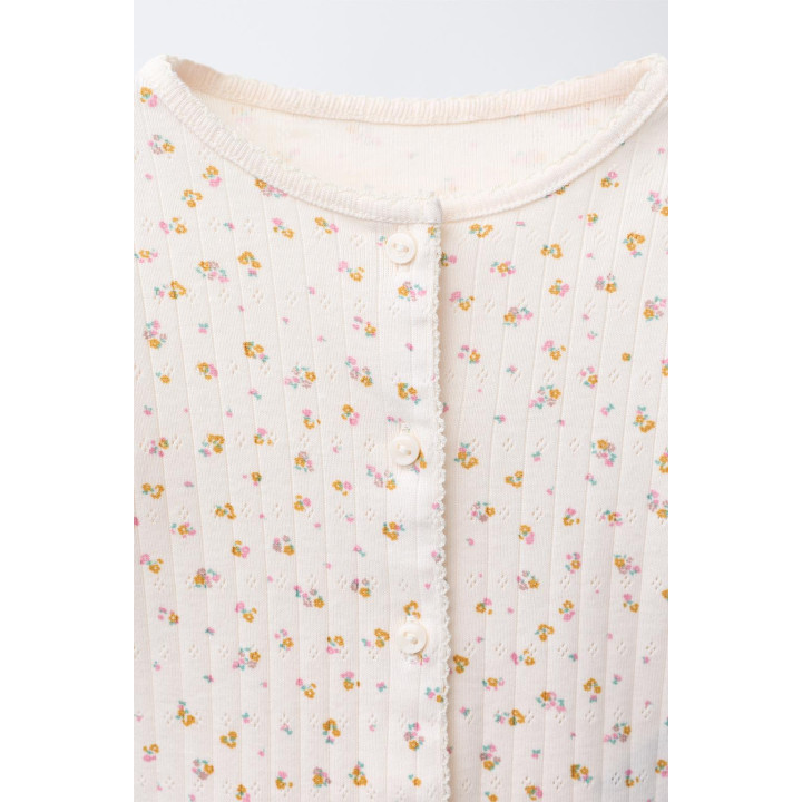 КОМПЛЕКТ, КУРТКА, БОДИ И ЛЕГГИНСЫ С ЦВЕТОЧНЫМ ПРИНТОМ