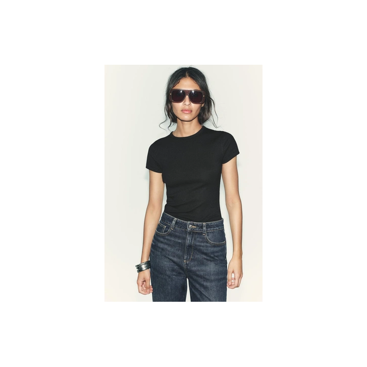 ФУТБОЛКА В РУБЧИК С КОРОТКИМИ РУКАВАМИ