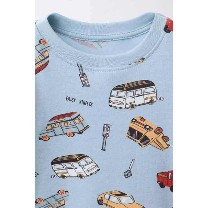 2-6 ЛЕТ/ПИЖАМА С ПРИНТОМ «МАШИНКИ»