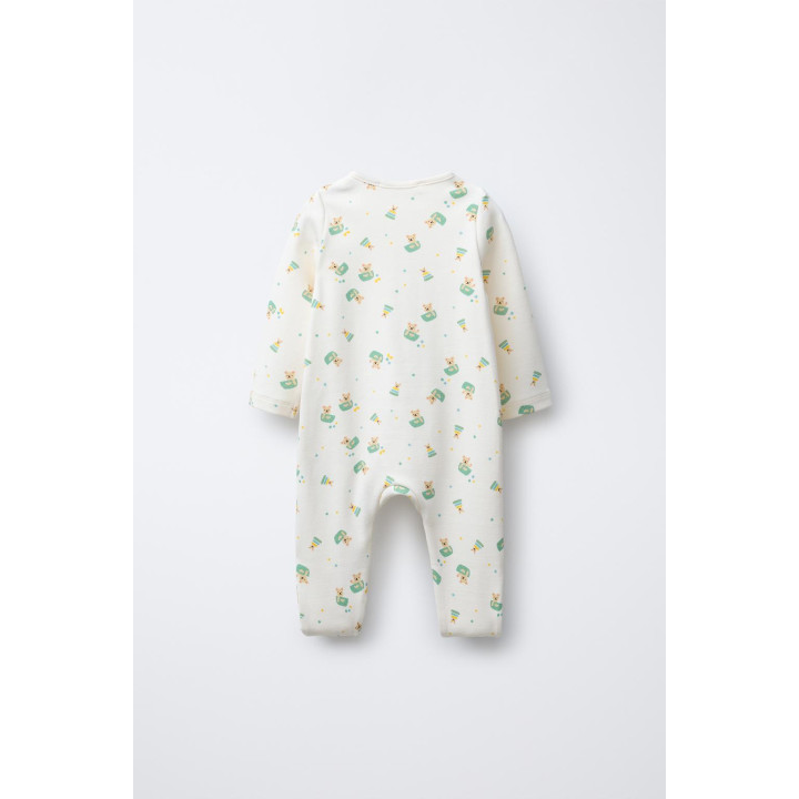 Пижама с принтом медведя, преобразуемая в конверт на ножках