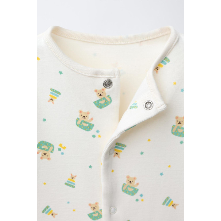 Пижама с принтом медведя, преобразуемая в конверт на ножках