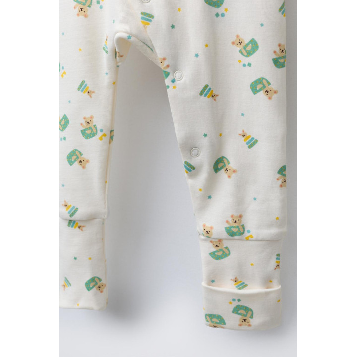 Пижама с принтом медведя, преобразуемая в конверт на ножках