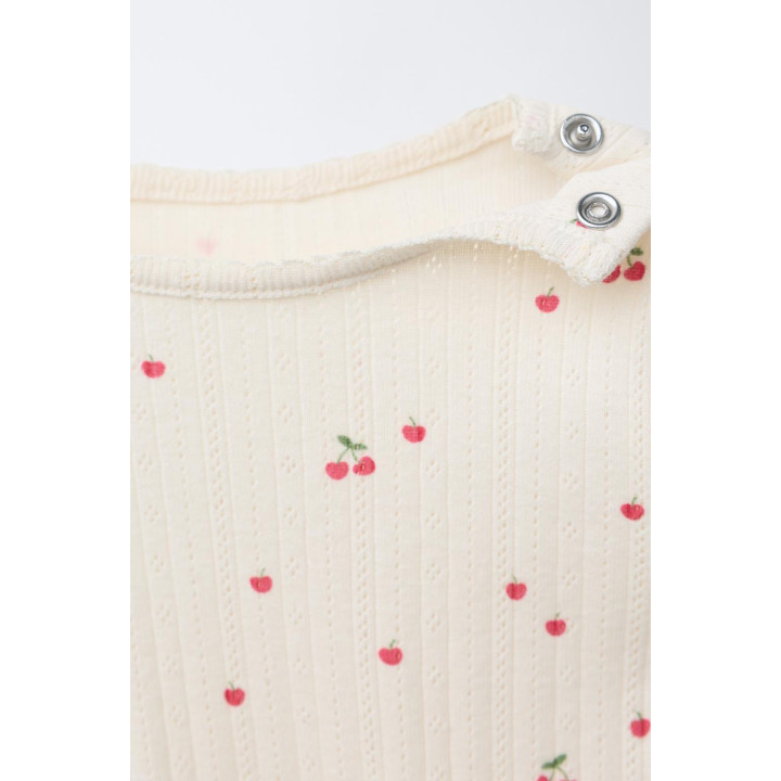 Комплект боди с принтом черешни и леггинсы