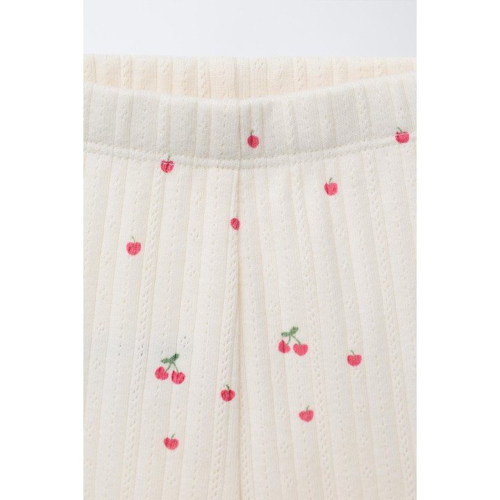 Комплект боди с принтом черешни и леггинсы