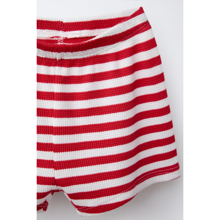 КОМПЛЕКТ ИЗ ФУТБОЛКИ И ШОРТОВ В ПОЛОСКУ ВАФЕЛЬНОЙ ТЕКСТУРЫ