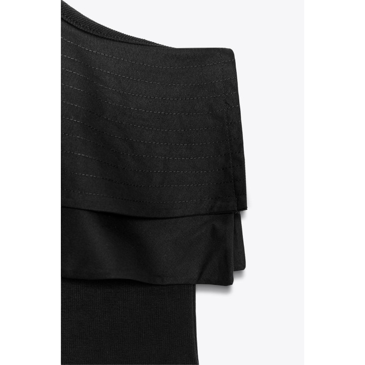 КОМБИНИРОВАННОЕ БОДИ АСИММЕТРИЧНОГО КРОЯ С ВОЛАНОМ