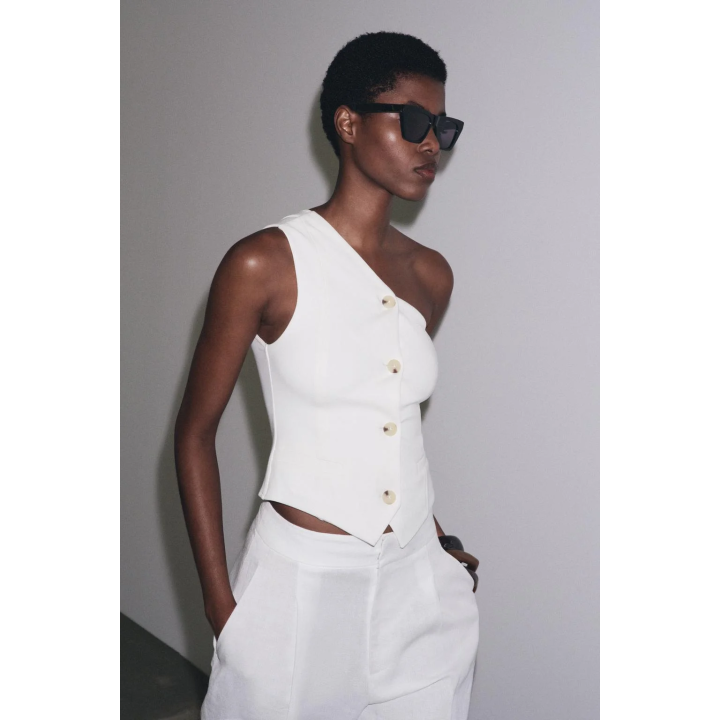 АСИММЕТРИЧНЫЙ ТОП-ЖИЛЕТ ИЗ ИНТЕРЛОКА