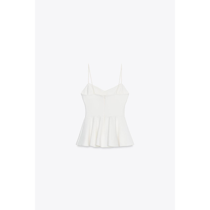 Топ с кроем пеплум и тонкими бретельками