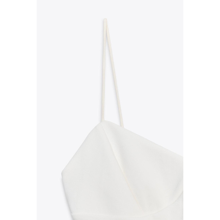 Топ с кроем пеплум и тонкими бретельками