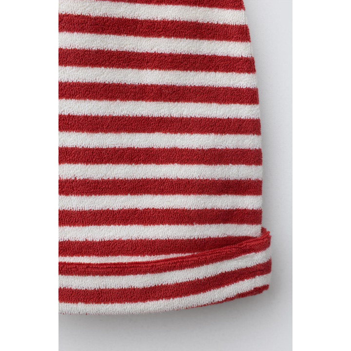 КОМБИНЕЗОН И ШАПОЧКА С ПОМПОНОМ И ПОЛОСКАМИ