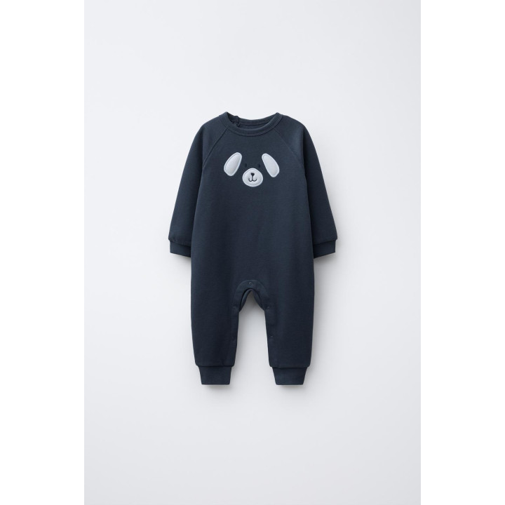 ПЛЮШЕВЫЙ КОМБИНЕЗОН С ВЫШИВКОЙ «ЩЕНОК»