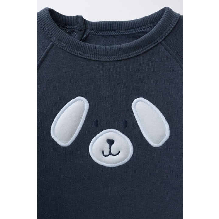 ПЛЮШЕВЫЙ КОМБИНЕЗОН С ВЫШИВКОЙ «ЩЕНОК»