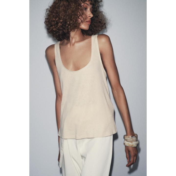 ТОП НА БРЕТЕЛЯХ ИЗ СМЕСИ ЛЬНА И ХЛОПКА