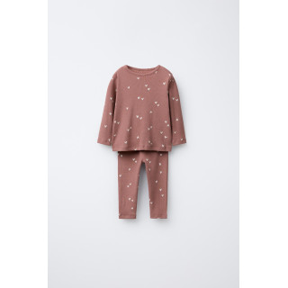 Набор футболки и леггинсов в рубчик с принтом сердец