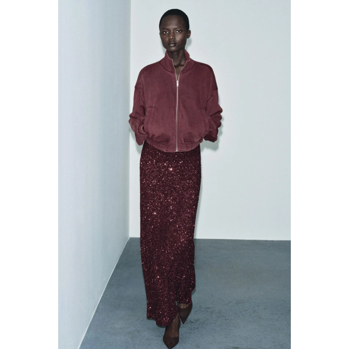 КУРТКА ИЗ МЯГКОЙ ТКАНИ С ЭФФЕКТОМ ПОТЕРТОСТИ